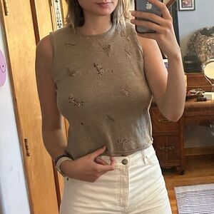 Lord & Taylor tan wool sweater top